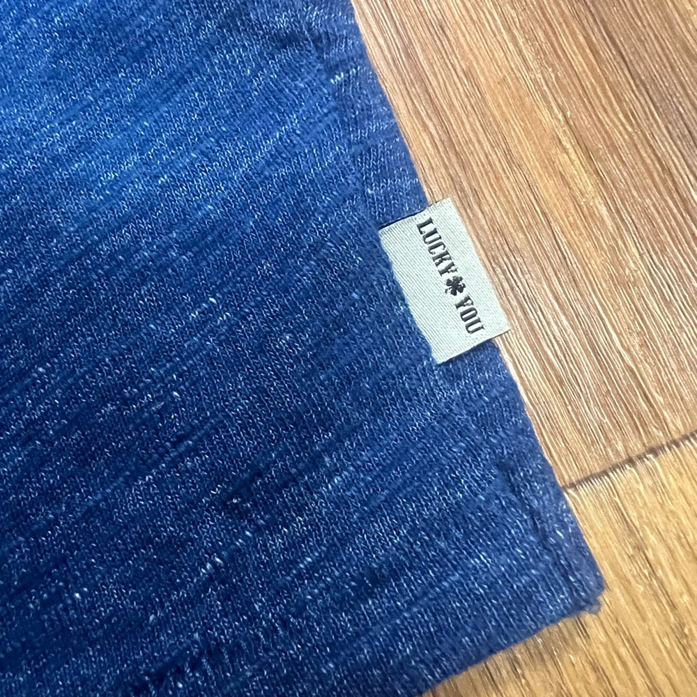 Lucky Brand Linen Blend Blue Short Sleeve Men’s T- Shirt Sz M - Picture 6 of 7